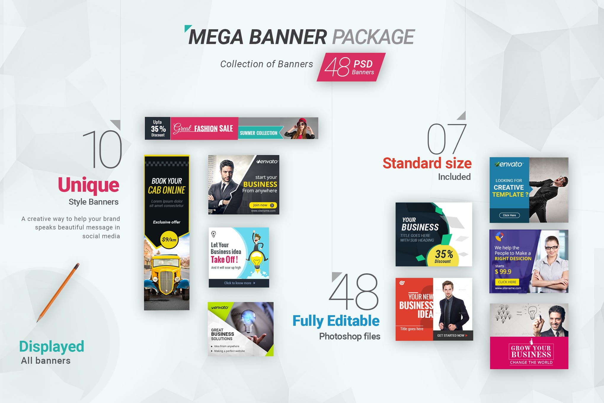 Mega Banner Package 48 PSD Banners with FULL rights