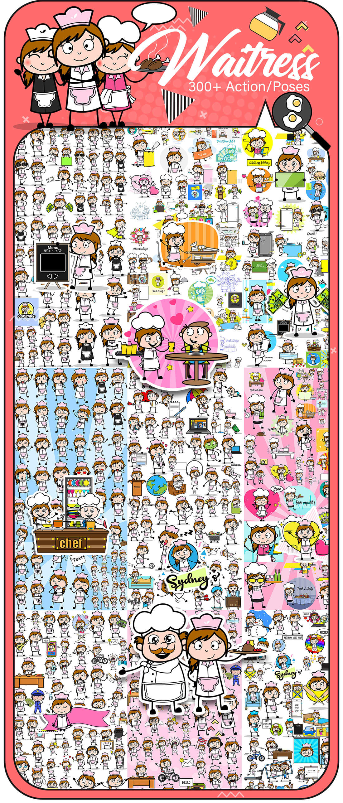 8,000+ Cartoon Character Vectors with BONUS materials