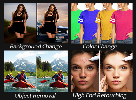 I will do professional Photoshop editing, Color changing, retching in 5 images