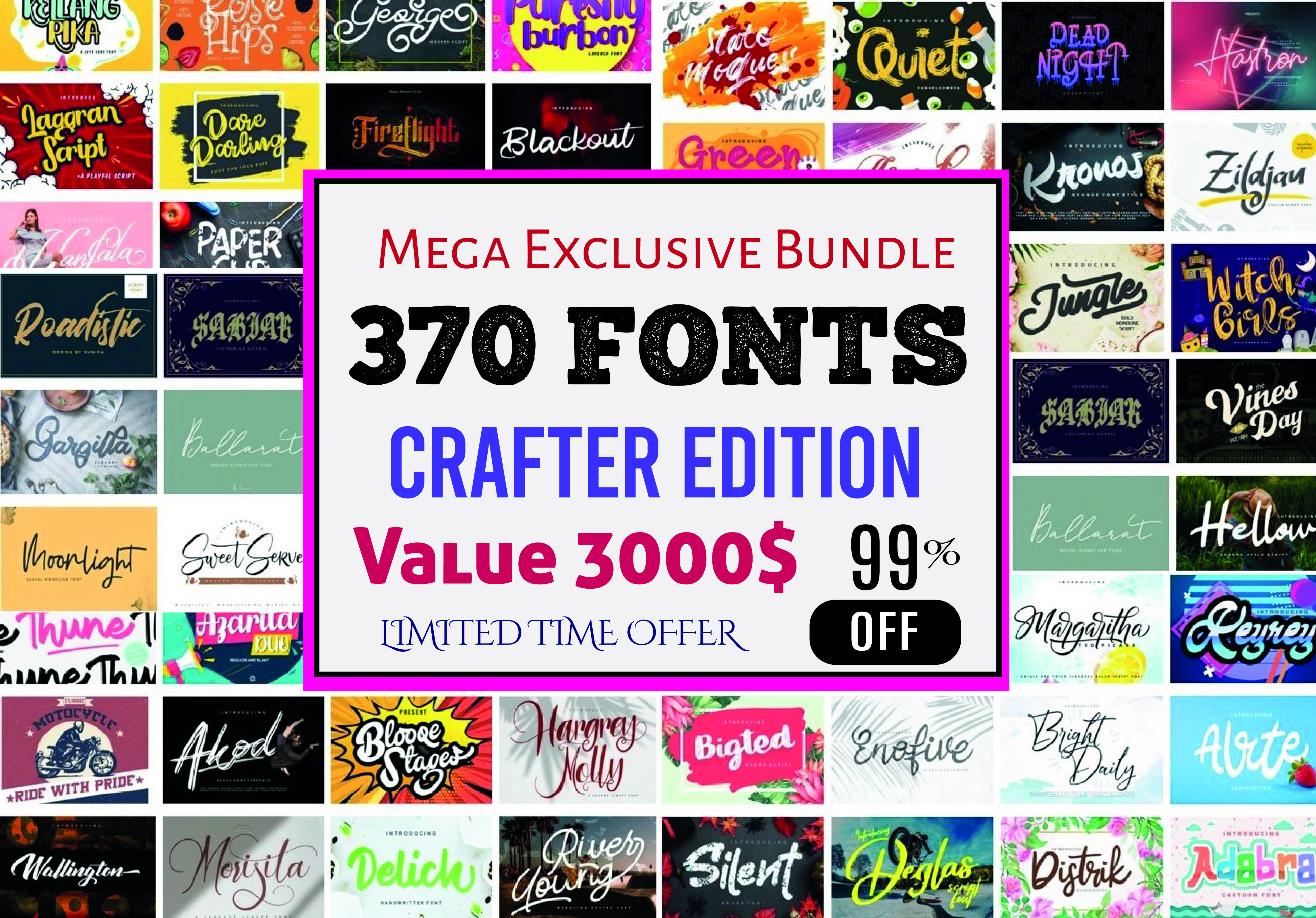 I will give you 700 Modern Stylistic Premium Quality fonts bundle