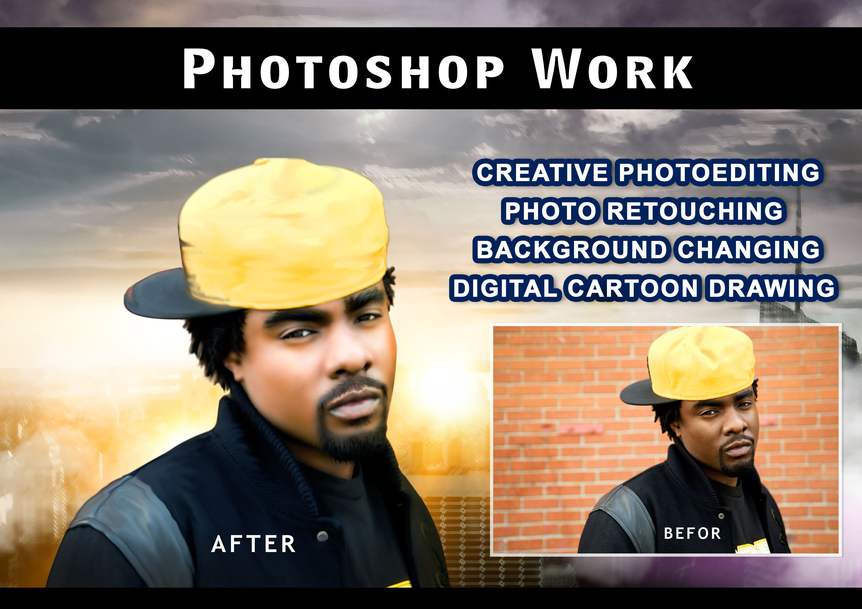 I'll do Creative Graphic Design and  Photo Editing 