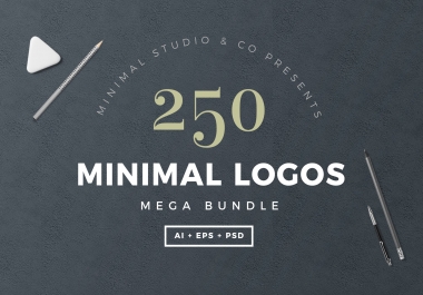 250 Minimal Logos Template with FULL rights