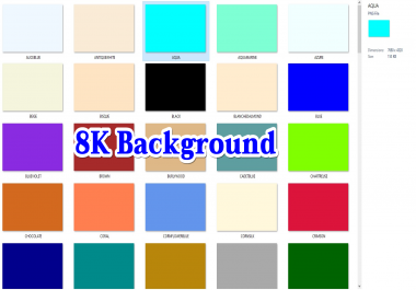 139 Named Colors 8K Background Instant Download