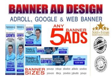 Premium Quality Banner Ad Design - Adroll,  Google and Web Banner