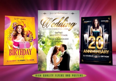 I will design superb birthday and wedding party flyers