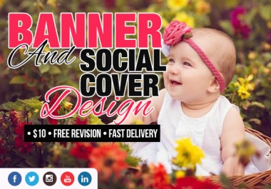 I will design Facebook page cover,  Banner ads,  Twitter and Youtube for