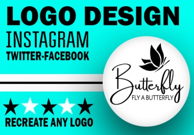 I will do professional instagram,  twitter or facebook logo design