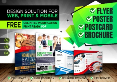 Design stylish business flyer,  poster,  postcard, banner,  magagine ad or any other graphics