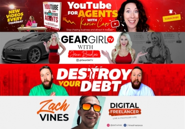 Design your awesome creative you tube banner or you tube thumbnail art