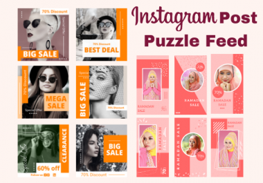 I will design Instagram post,  puzzle feed,  Facebook post,  and templates using canva