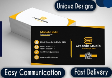 I will design minimal,  elegant,  unique business card with 2 concept.
